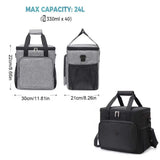 Lunch Box Bag Insulated Food Fresh Keep Large Capacity Storage Tote Grey