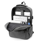Waterproof Men Backpack USB Interface School Bag