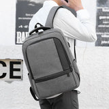 Waterproof Men Backpack USB Interface School Bag