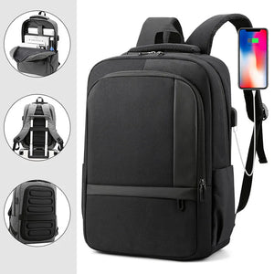 Waterproof Men Backpack USB Interface School Bag