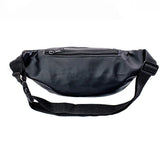 Men's Leather Waist Bag with Multi-Pocket Design