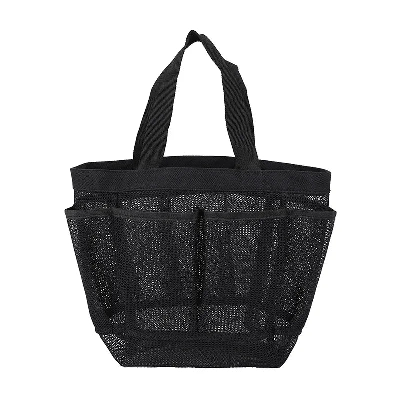 Portable Mesh Shower Caddy Double Handles Beach Bag