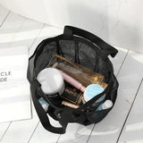 Portable Mesh Tote Bag Shower Caddy Toiletry Organizer Handbag