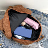 Mini Children Travel Shopping Rucksacks Lamb Fleece Women's Backpack