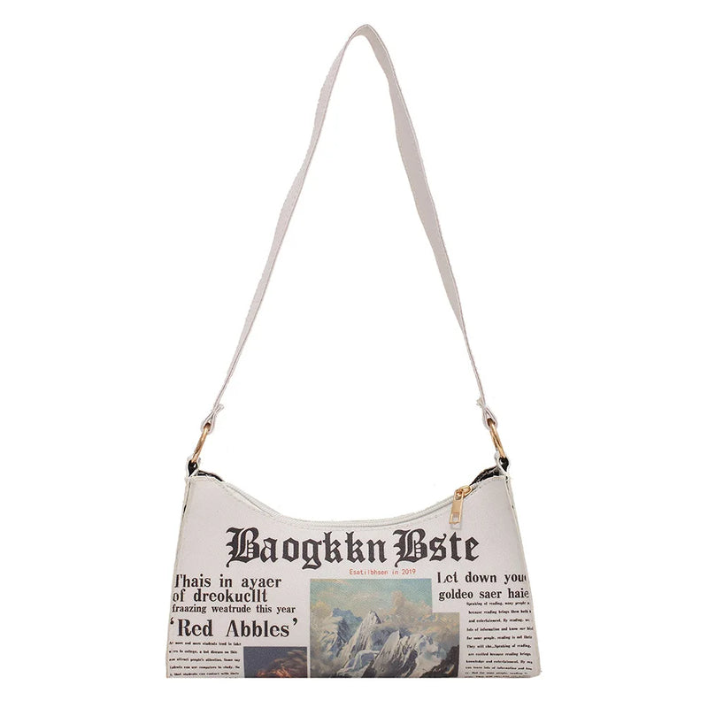 Women French Shoulder Bags PU Leather Underarm Bags