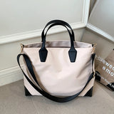 Portable Oxford Cloth Shoulder Bag Women Shopping Handbag