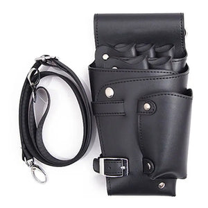 Barber Scissors Bag Hairdresser Organizer PU Leather Salon Storage Pockets