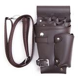 Barber Scissors Bag Hairdresser Organizer PU Leather Salon Storage Pockets