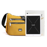 Women's Waterproof Nylon Crossbody Bag Soft Zipper Purses Multi-pocket Sac