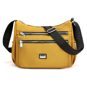 Women's Waterproof Nylon Crossbody Bag Soft Zipper Purses Multi-pocket Sac