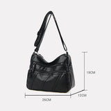 Casual Women PU Leather Crossbody Bag Large Capacity Multi-zipper Bag