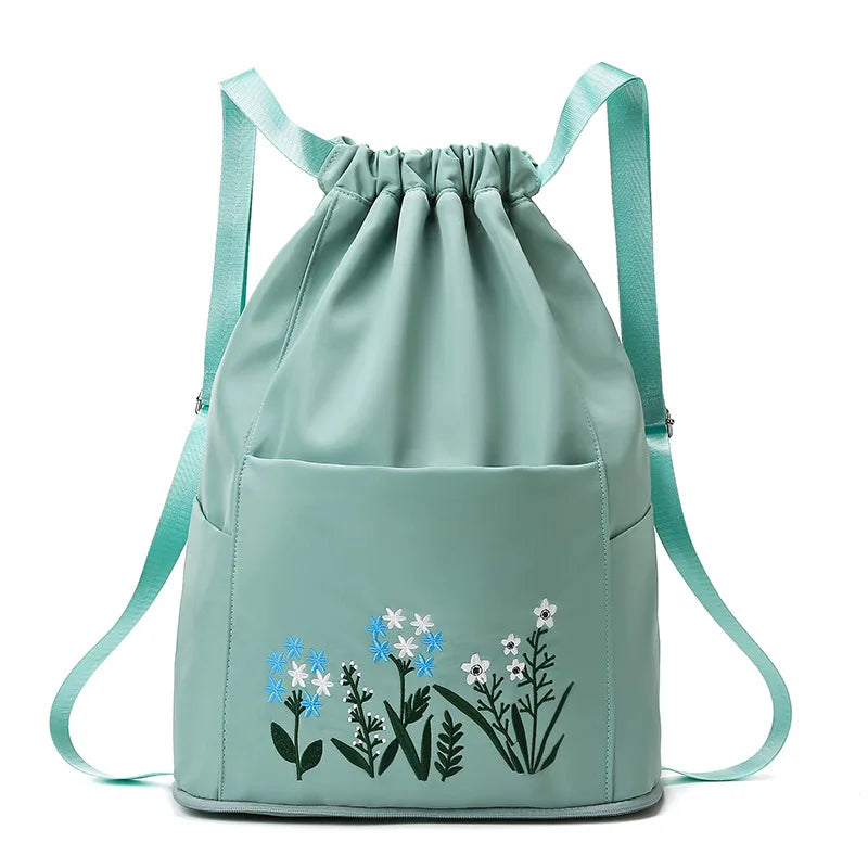 Large Capacity Drawstring Belt Riding Backpack Gym Fitness Bag