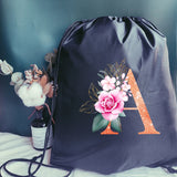 Orange Letter Print Drawstring Sports Bag Gym Backpack