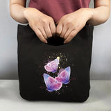 Canvas Tote Lunch Bag Anime Butterfly Print Eco-Friendly Travel Storage