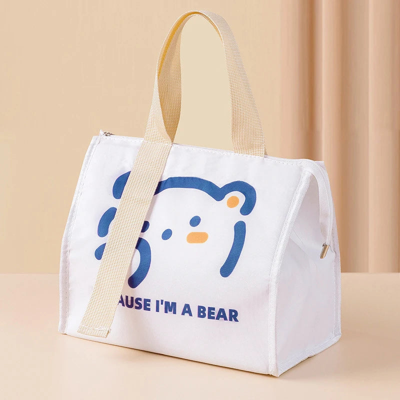 Portable Thermal Lunch Box Bags for Women Kids Food Storage Handbags