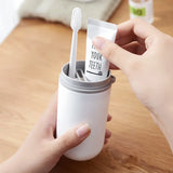 Portable Toothbrush Toothpaste Storage Box Holder with Cup Storage