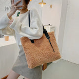 Plush Tote Handbag Women's Winter Shoulder Bag