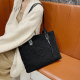 Plush Tote Handbag Women's Winter Shoulder Bag