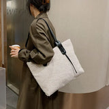 Plush Tote Handbag Women's Winter Shoulder Bag