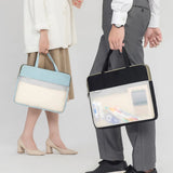 Portable Translucent Briefcase High Capacity File Organize Handbag