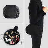 Portable Lazy Cosmetic Bag Fold Organizer Women Drawstring Makeup Cases