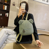 Portable Lamb Fleece Women's Backpack