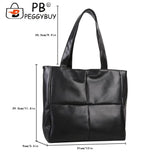 Women PU Leather Handbag Large Capacity Cotton Padded Lattice Pattern