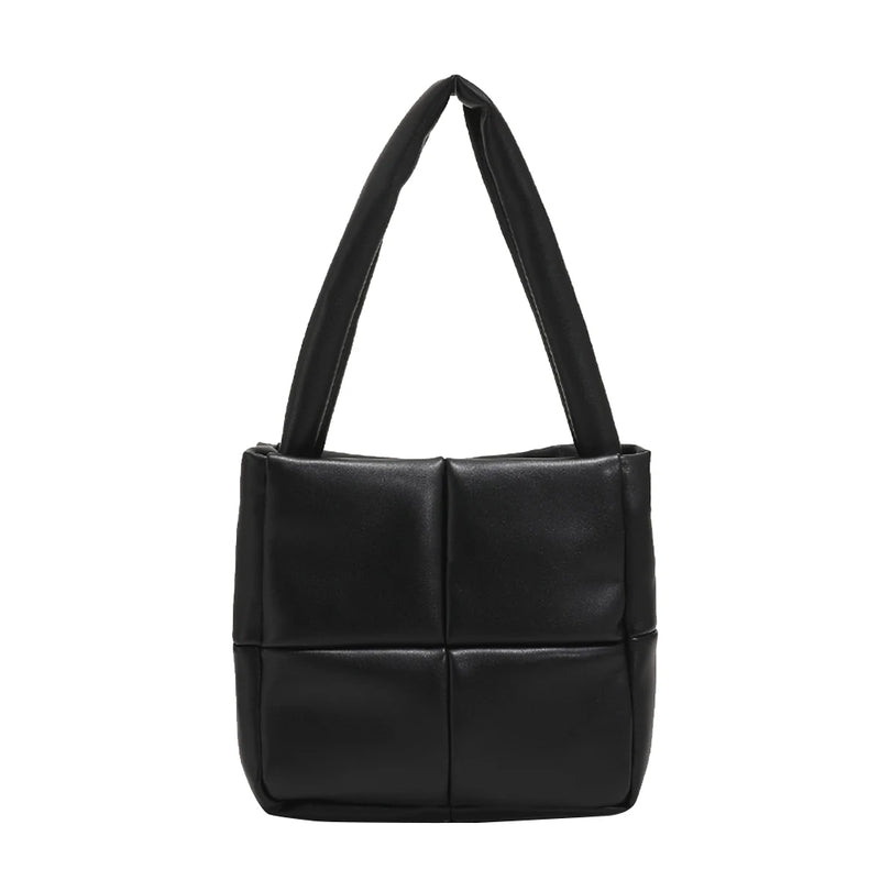 Travel PU Leather Checkered Handbag