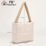 Travel PU Leather Checkered Handbag