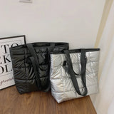Portable Travel Women Padded Nylon Top-handle Space Bag Handbag