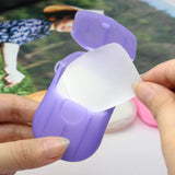 Portable Foaming Paper Soap Sheets Box Travel Bath Scented Hand Washing