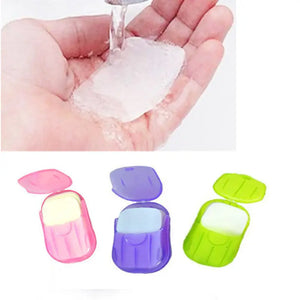 Portable Foaming Paper Soap Sheets Box Travel Bath Scented Hand Washing