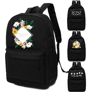 Daisy Print Women Backpack Multifunctional Travel Bag