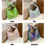Women Cotton Padded Handbag Travel Shoulder Bag