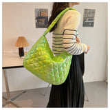Women Cotton Padded Handbag Travel Shoulder Bag