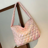 Women Cotton Padded Handbag Travel Shoulder Bag