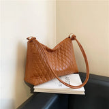 Women Cotton Padded PU Leather Large Capacity Handbag B559
