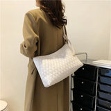 Women Cotton Padded PU Leather Large Capacity Handbag B559