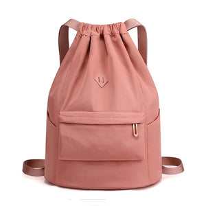 Portable Women Drawstring Backpack Lightweight Waterproof Daypack