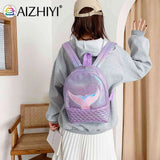 Women Laser Travel Backpack Fish Tail Bookbag