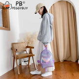 Women Laser Travel Backpack PU Leather Fish Tail Bookbag Sequins Decorate Bag