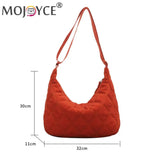 Portable Women Nylon Cotton Padded Shoulder Crossbody Space Bag