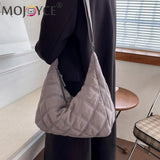 Portable Women Nylon Cotton Padded Shoulder Crossbody Space Bag