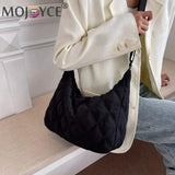 Portable Women Nylon Cotton Padded Shoulder Crossbody Space Bag
