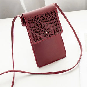 Women Shoulder Bag Cross Body Mobile Phone Touch Screen Window Mini Purse