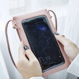 Women Shoulder Bag Cross Body Mobile Phone Touch Screen Window Mini Purse