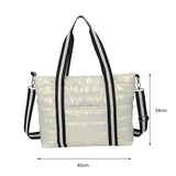 Portable Women Space Padded Nylon Messenger Tote Bag Autumn Winter Solid Large C