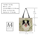 Portable Women's Beach Bag High Capacity Cartoon Animal Dog Print Tote Bag
