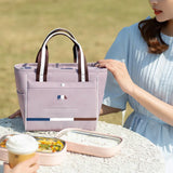 Portable Women's Thermal Lunch Bag Insulated Lunch Box Waterproof Picnic Tote
