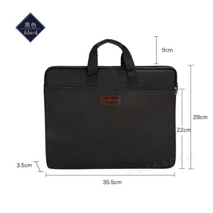 Canvas A4 Zipper Bag Office Briefcase Large Capacity Multi-layer Information Bag
